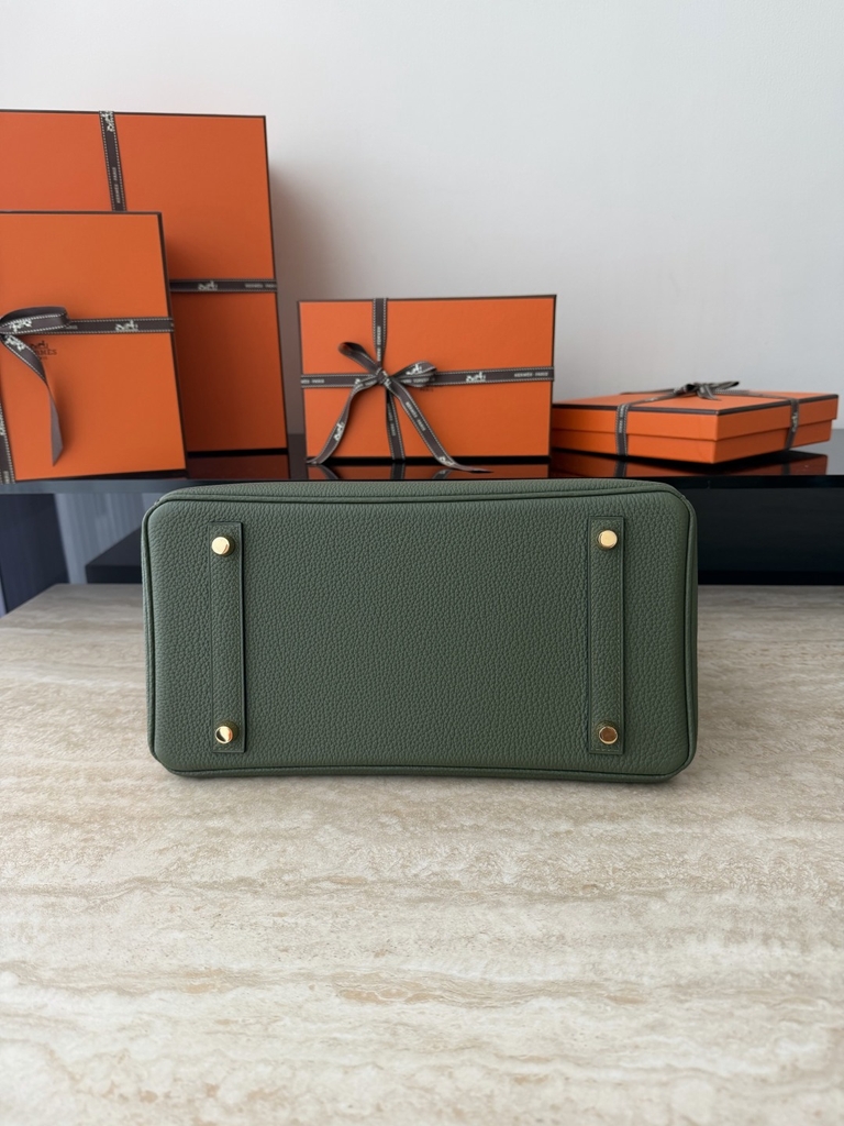 Birkin 30cm Togo Leather Bag V6 Canopy Color Jungle Green Gold Hardware