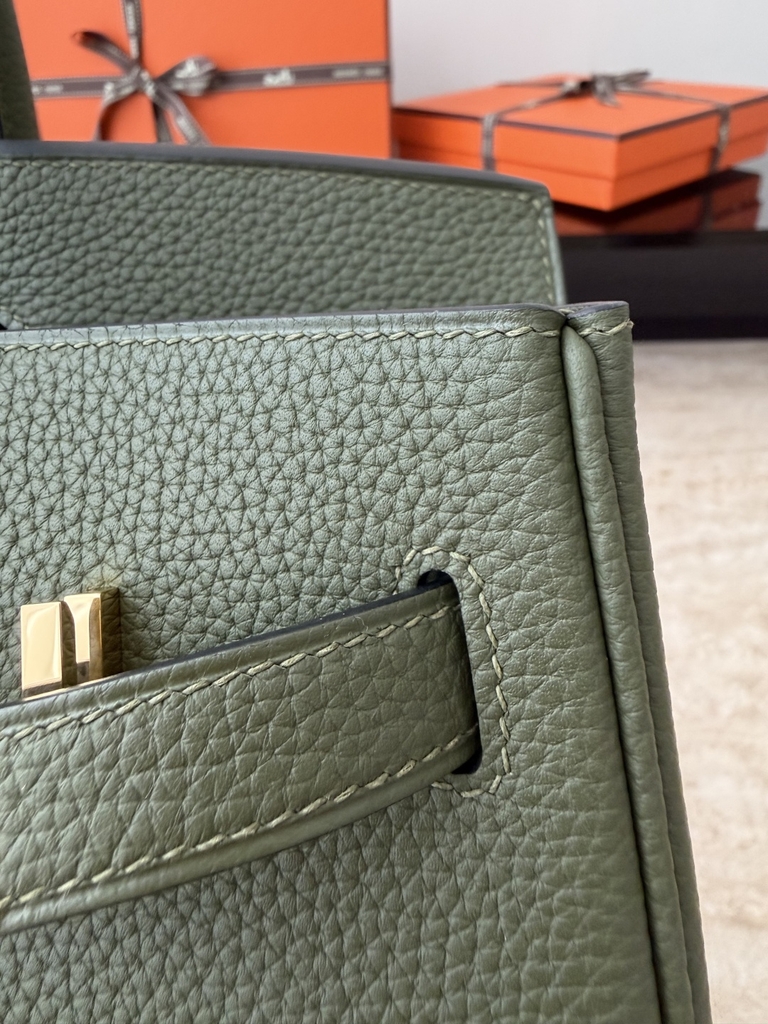 Birkin 30cm Togo Leather Bag V6 Canopy Color Jungle Green Gold Hardware