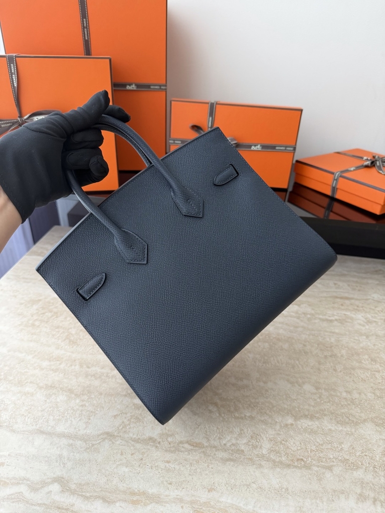 Birkin 25cm Epsom Leather Blue Nuit Silver Hardware