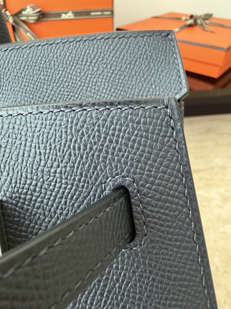 Birkin 25cm Epsom Leather Blue Nuit Silver Hardware