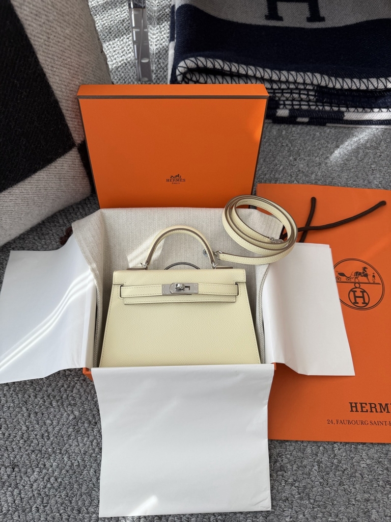 Mini Kelly II Epsom Leather Original - Jaune Milton Color