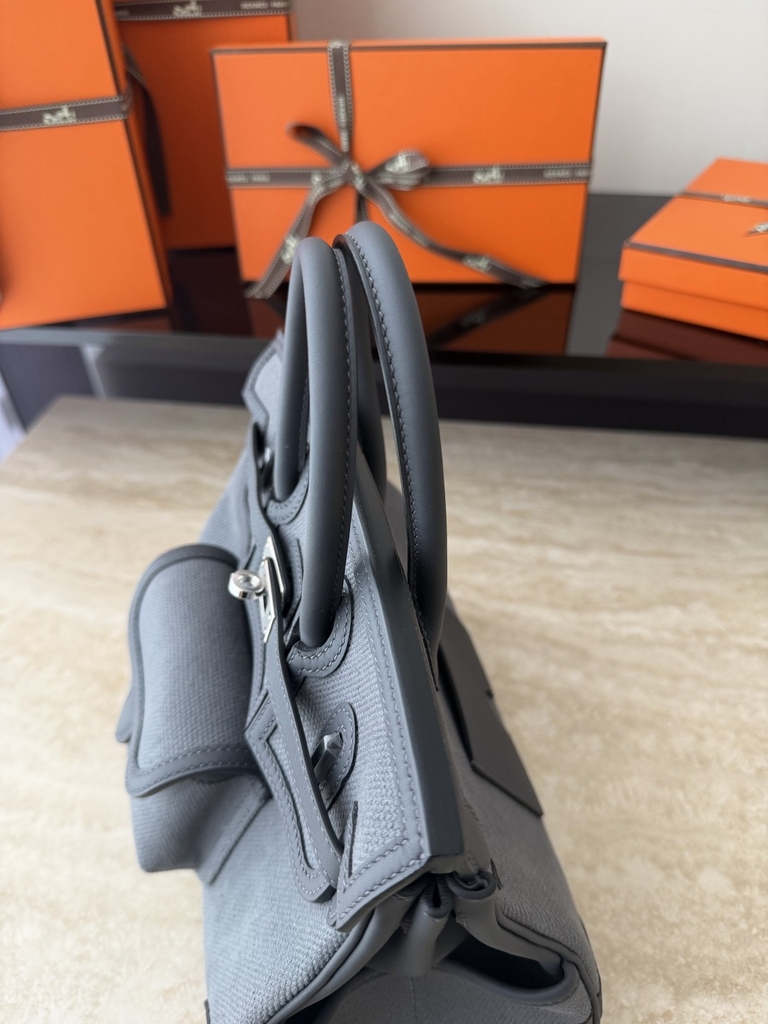 Birkin 25cm Cargo Original Leather Swift Skin Canvas Bag