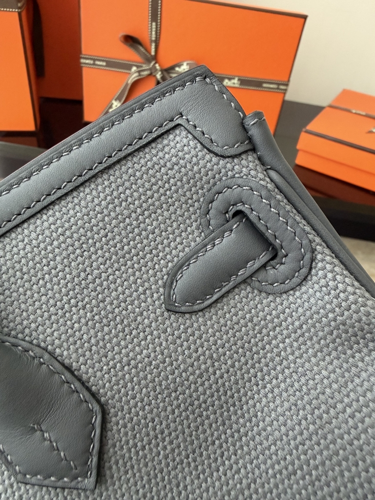 Birkin 25cm Cargo Original Leather Swift Skin Canvas Bag