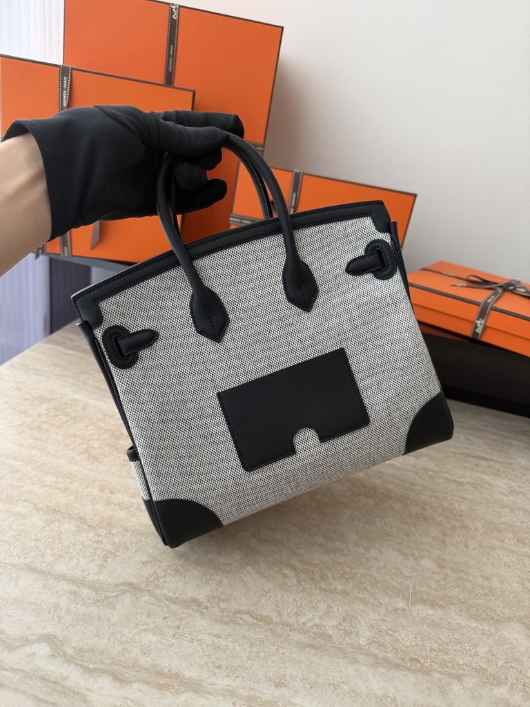 Birkin 25cm Cargo Original Leather Swift Skin Canvas Bag