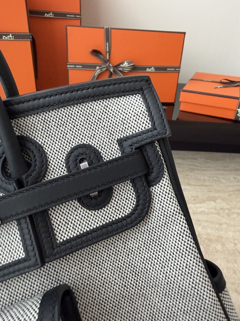 Birkin 25cm Cargo Original Leather Swift Skin Canvas Bag