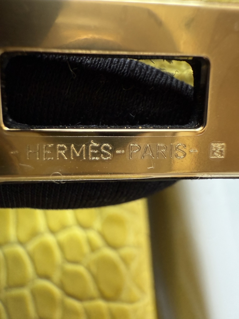 Birkin 25 - Mimosa - Matted Prosus Crocodiles - GHW