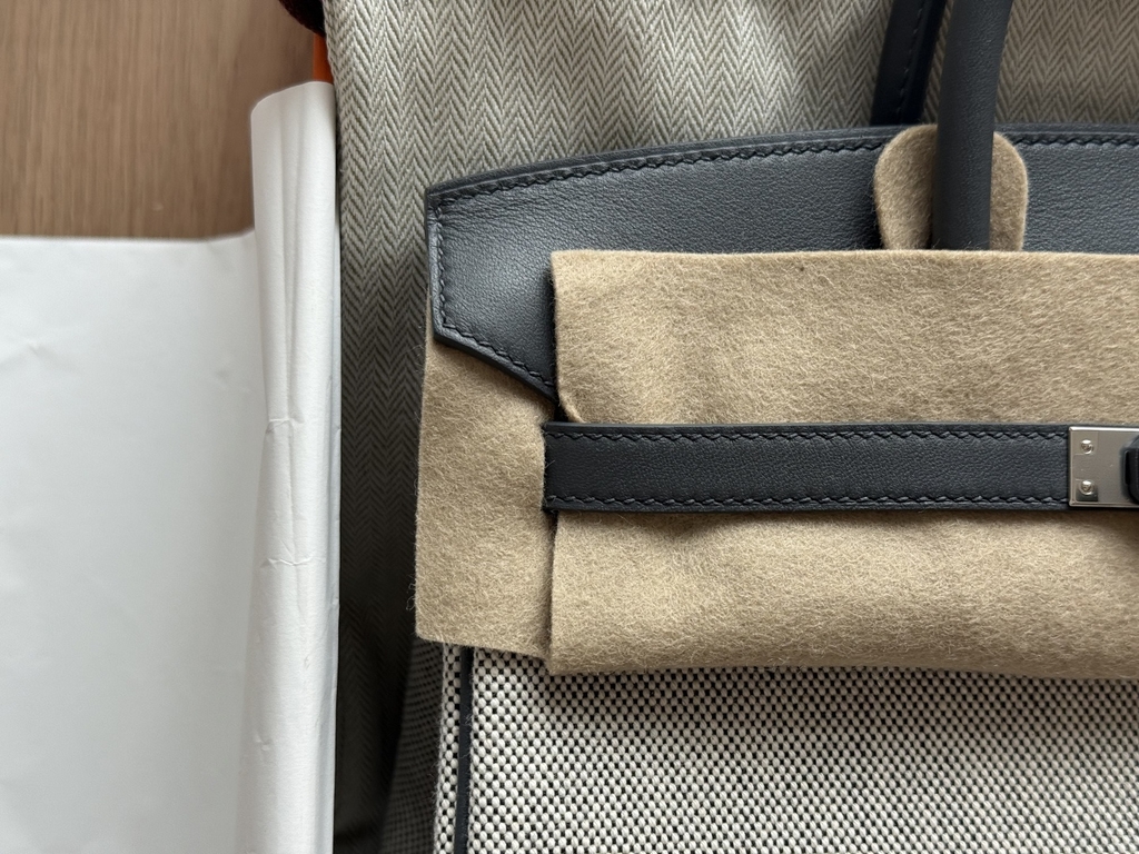 Birkin 25 Toile - Gris Misty - Swift - PHW