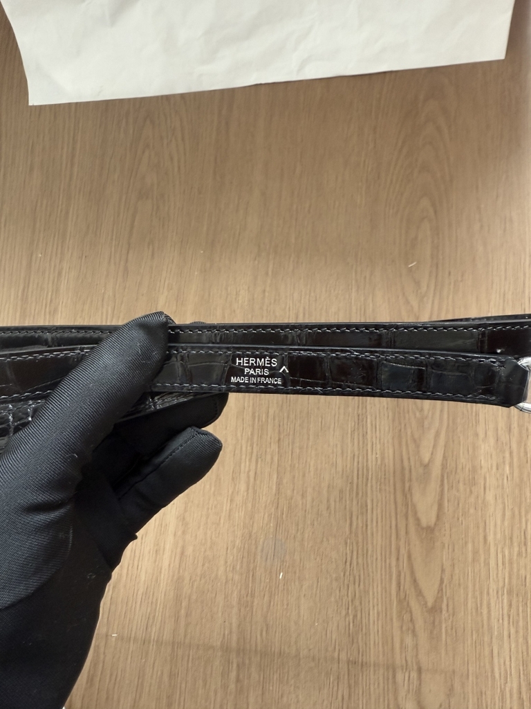 Kelly 32 -  Noir - Shiny Niloticus Crocodile - PHW