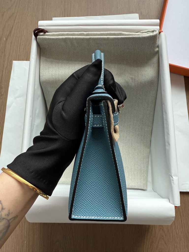 Kelly Mini - New Blue Jeans - Epsom - PHW