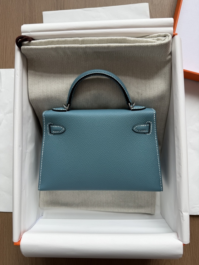 Kelly Mini - New Blue Jeans - Epsom - PHW