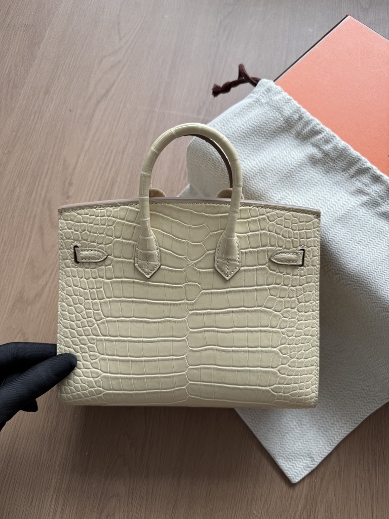 Birkin 20 - Vanilla - Matted Alligatỏ - PHW
