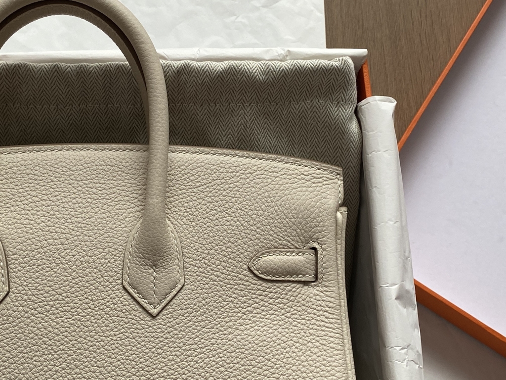 Birkin 25 - Craie - Togo - PHW