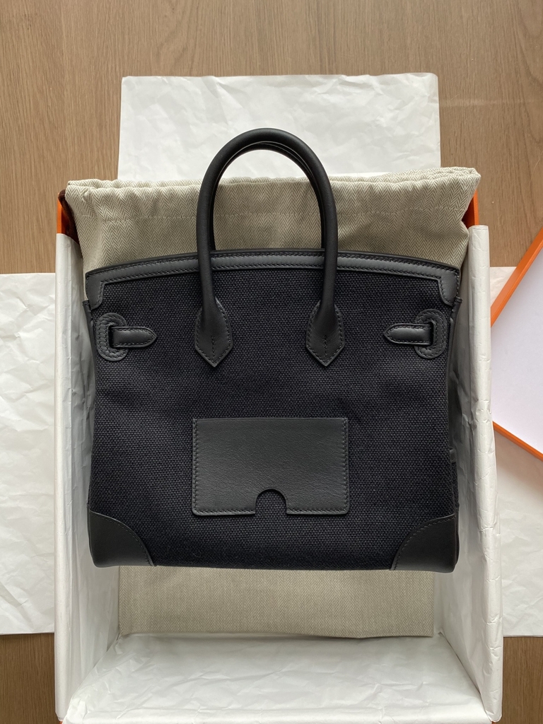 Birkin 25 Cargo - Noir - Swift/ Toile - PHW
