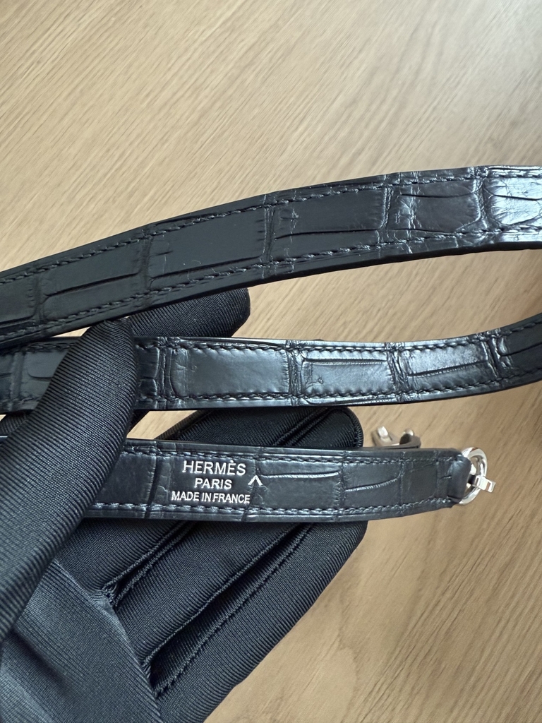 Kelly 32 - Noir - Matted Niloticus Crocodiles - PHW