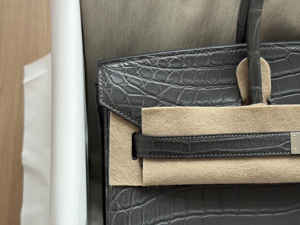 Birkin 35 - Graphite - Matted Niloticus Crocodile - PHW