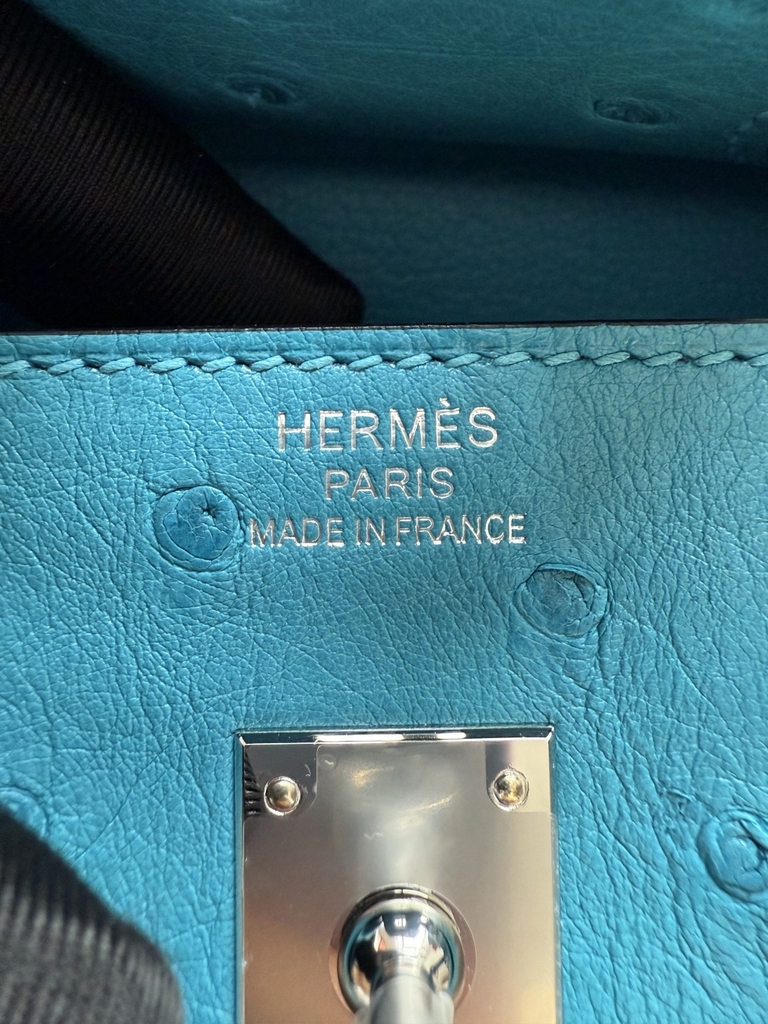 Birkin 25 - Blue - Ostrich - PHW