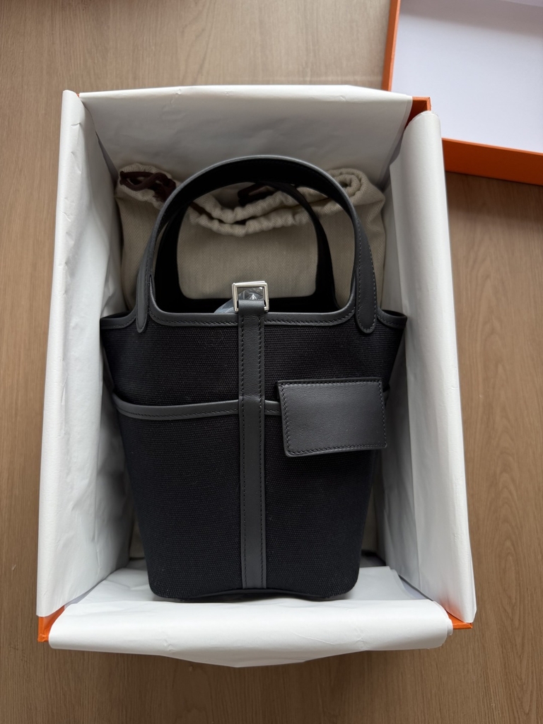 Picotin Cargo - Noir - Swift/Toile - PHW