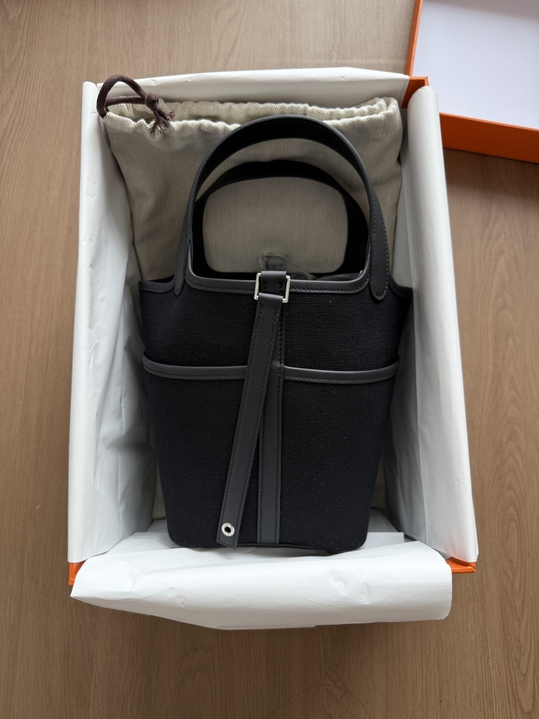 Picotin Cargo - Noir - Swift/Toile - PHW