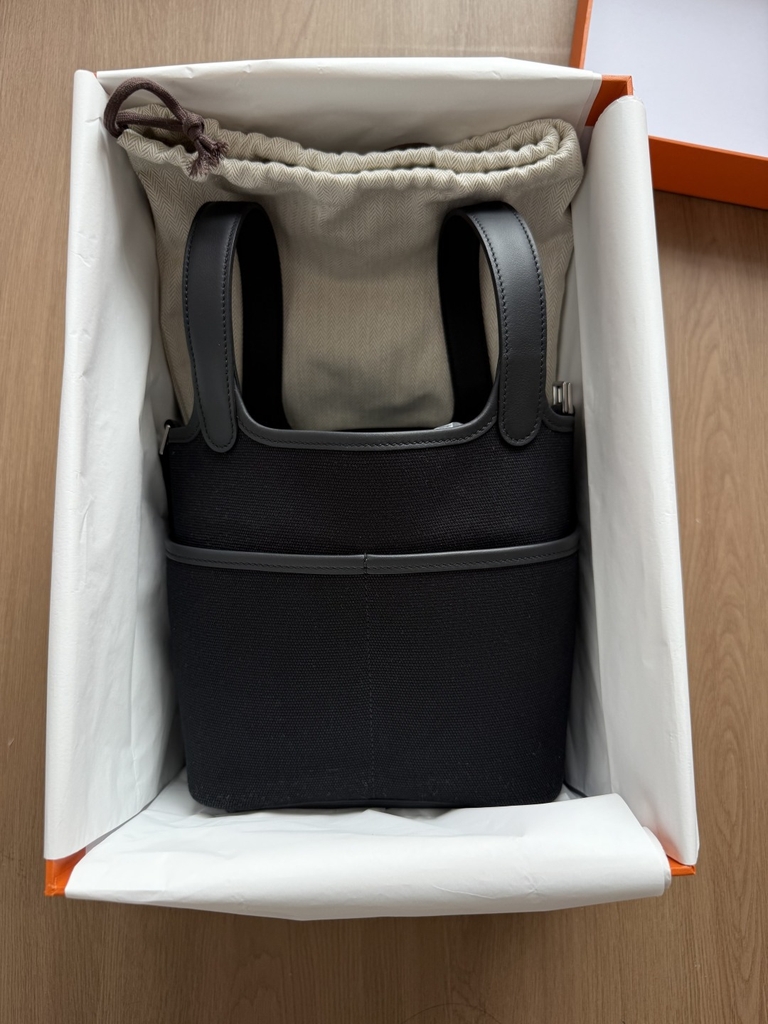 Picotin Cargo - Noir - Swift/Toile - PHW