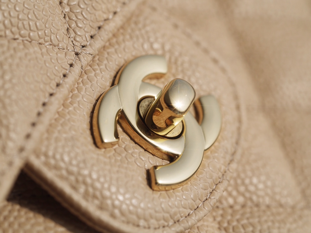 Chanel Classic Flap Medium Bag - Beige