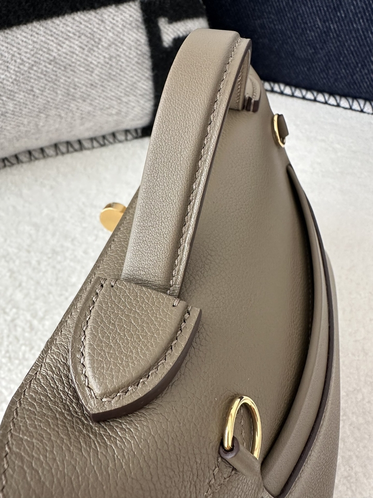 Kelly 2424 Mini Evercolor Swift 21cm CC18 Etoupe Grey Gold Hardware