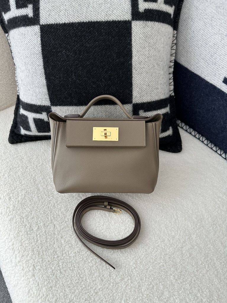 Kelly 2424 Mini Evercolor Swift 21cm CC18 Etoupe Grey Gold Hardware