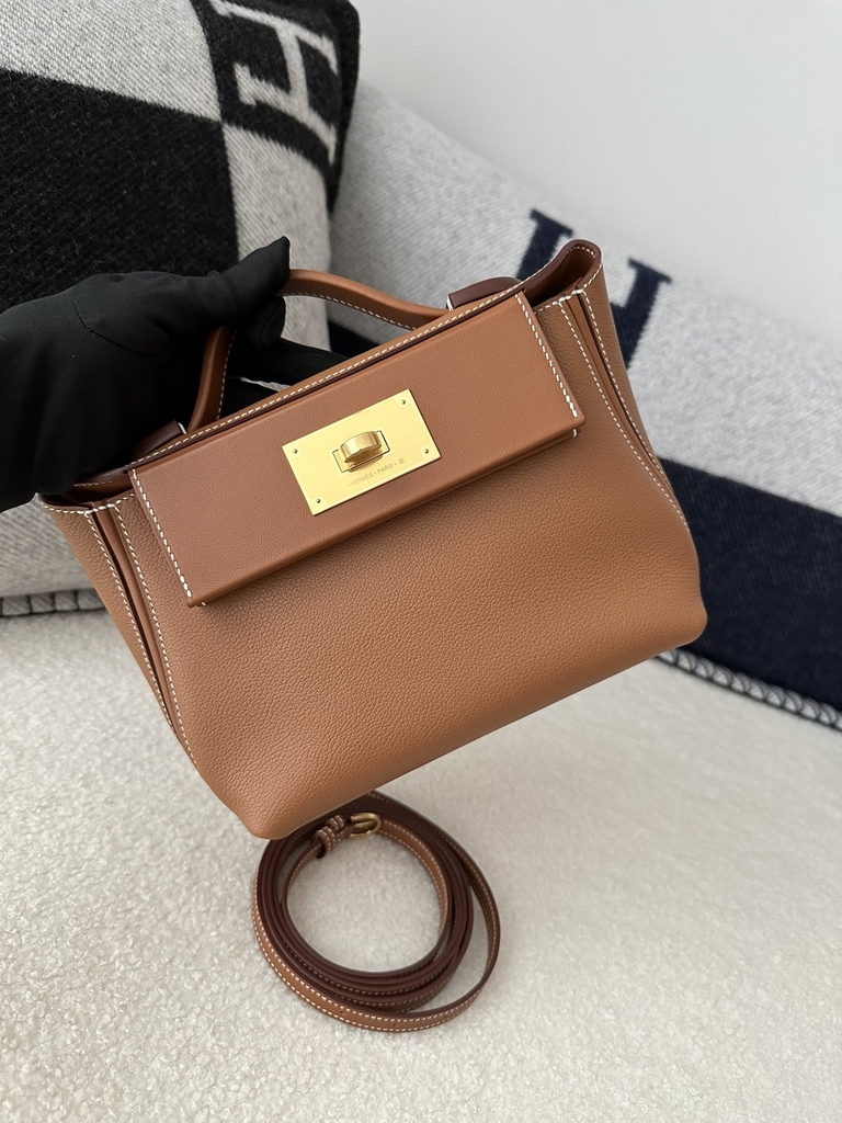 Kelly 2424 Mini 21cm Evercolor Swift Leather CC37 Gold
