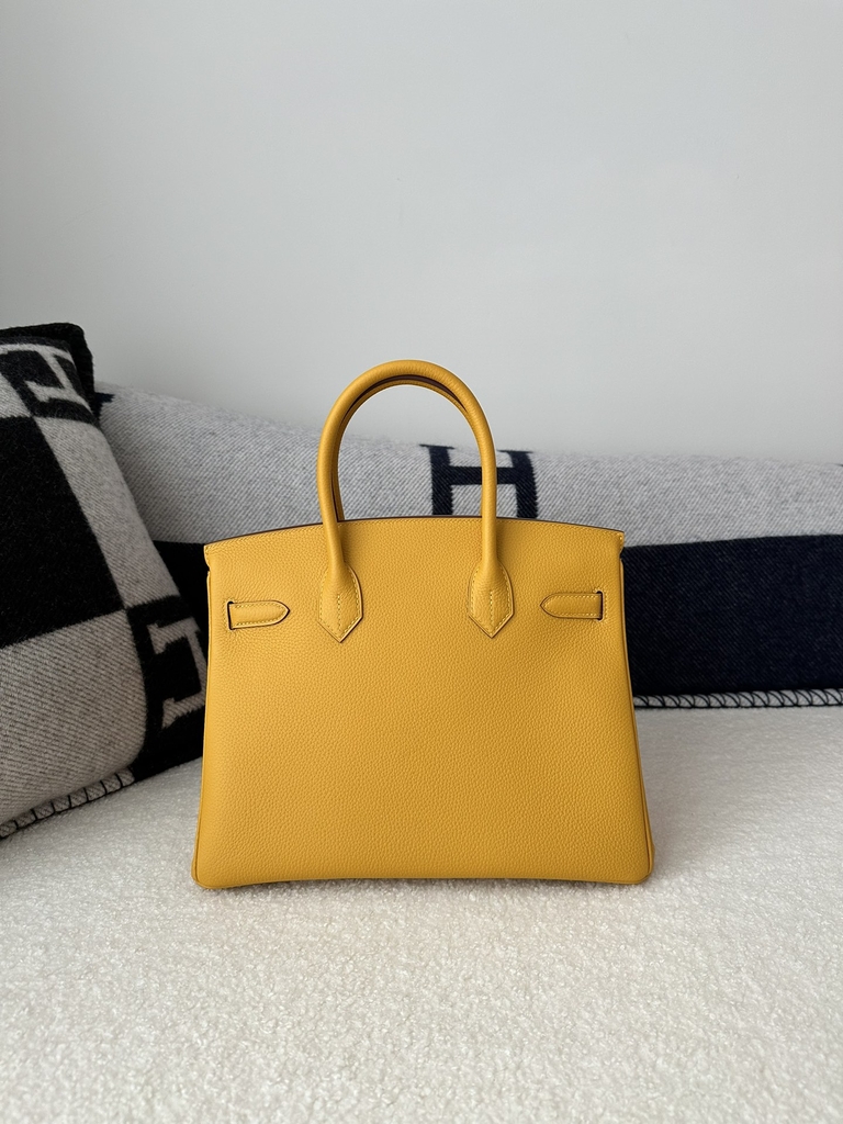 Birkin 30cm Interior Stitching Togo Calfskin Leather 9D Jaune Ambre Amber Yellow Gold Hardware