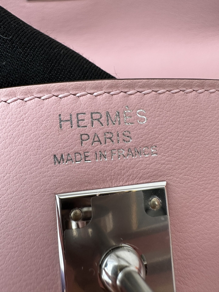 Kelly 25cm Swift Calfskin Leather 3Q Pink Sakura Pink Silver Hardware