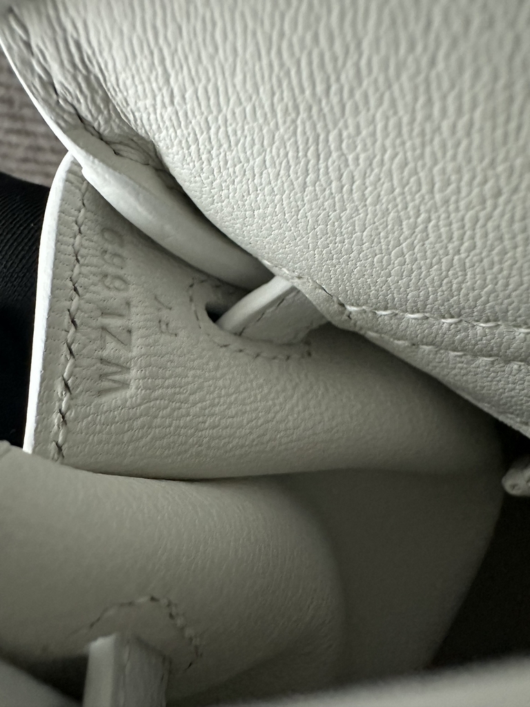 Birkin 25cm, Imported Togo Calfskin, 01 Blanc Pure White with Silver Hardware.