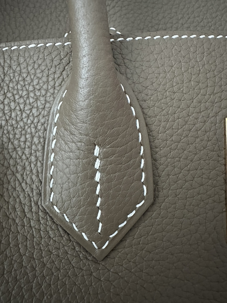 Birkin 30cm, Imported Togo Calfskin, CC18 Etoupe Grey with Gold Hardware.
