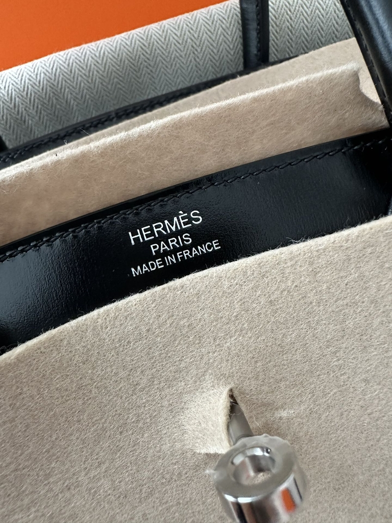 Birkin 30cm, New Design with External Stitching, Imported Box Leather, CK89 Noir Black with Silver Hardware.