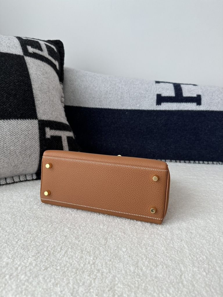 Kelly 25cm, Imported Togo Leather, CC37 Gold (Golden Brown) with Gold Hardware.