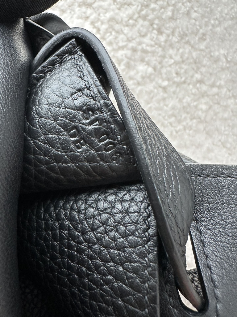 Halzan 31cm, Imported Clemence Leather, CK89 Noir (Black) with Silver Hardware.