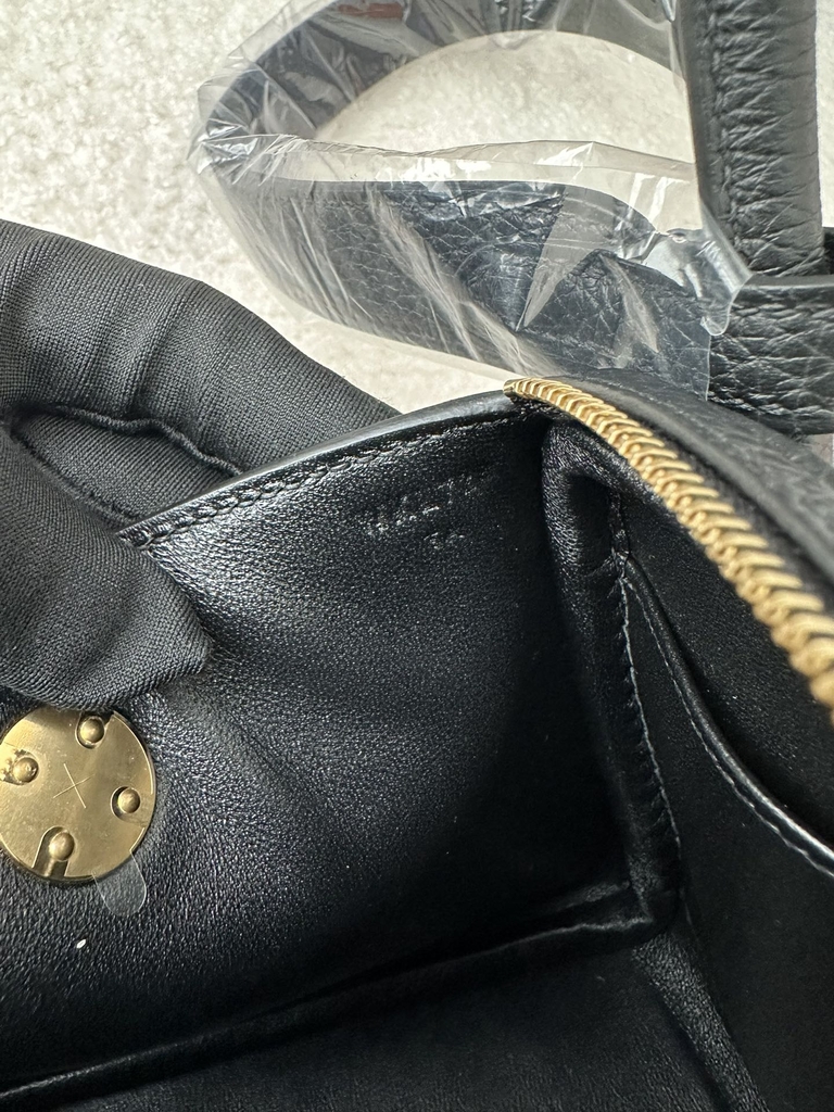 Lindy Mini in Imported Tc Clemence Leather, CC89 Noir (Black) with Gold Hardware.