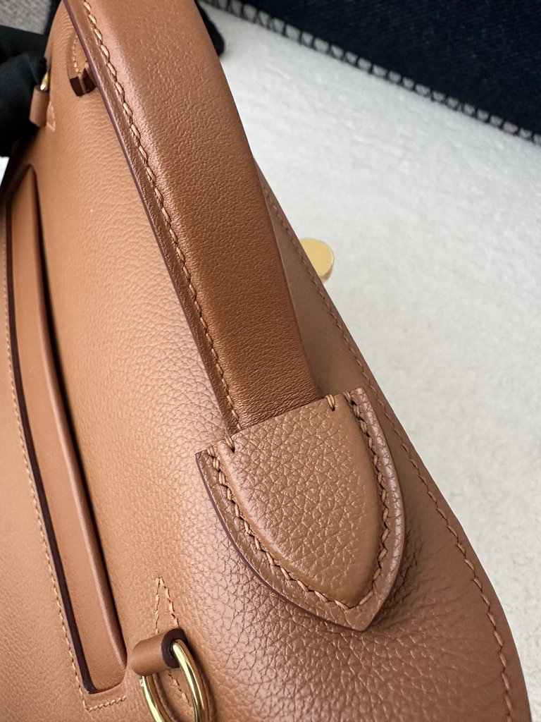 2424 Mini 21cm in Imported Evercolor and Swift Leather, CC37 Gold with Gold Hardware
