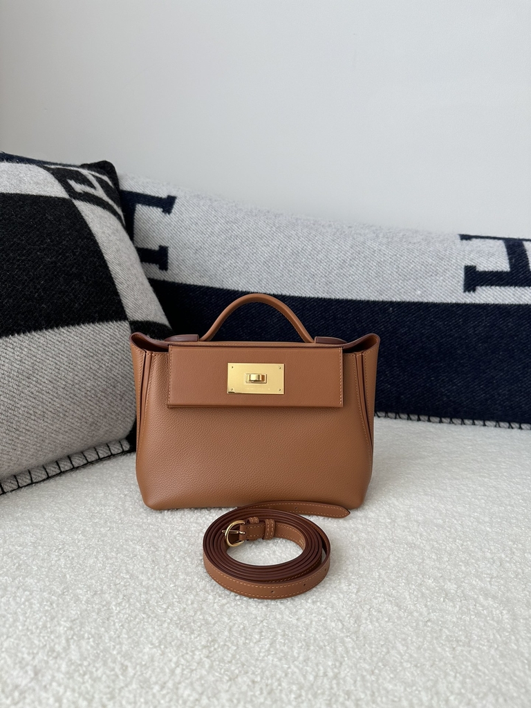 2424 Mini 21cm in Imported Evercolor and Swift Leather, CC37 Gold with Gold Hardware