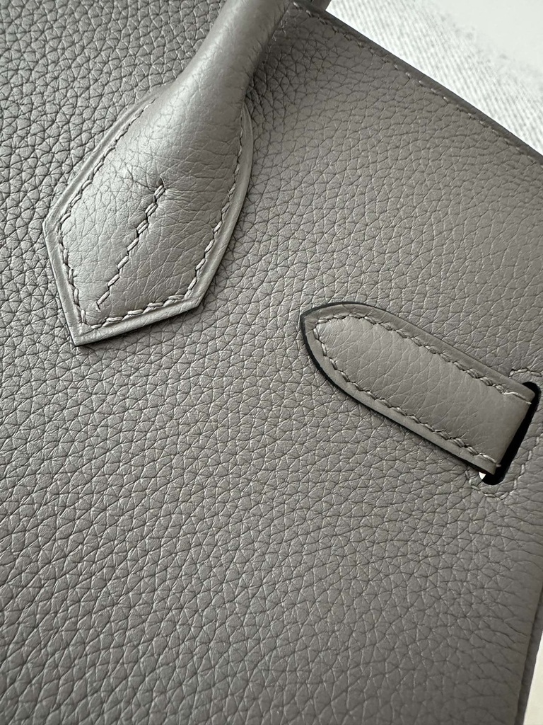 Birkin 30cm in Imported Togo Calfskin Leather, 8F Etain (Tin Grey) with Silver Hardware.