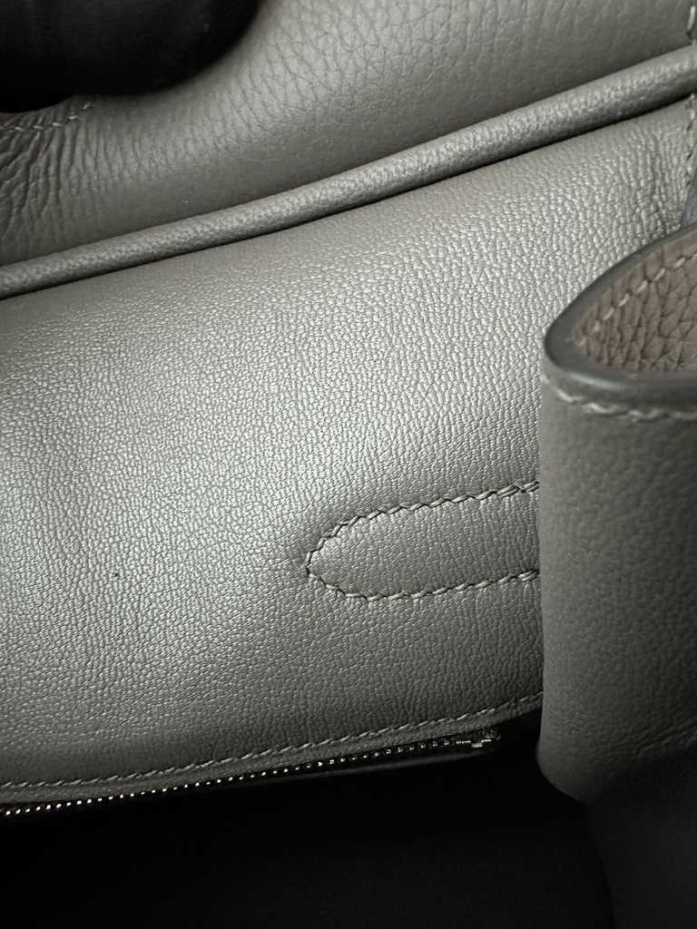 Birkin 30cm in Imported Togo Calfskin Leather, 8F Etain (Tin Grey) with Silver Hardware.