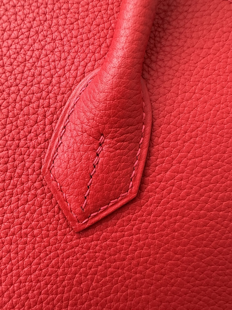 Birkin 35cm in Imported Togo Calfskin Leather, Q5 Rouge Casaque (Flag Red) with Silver Hardware.