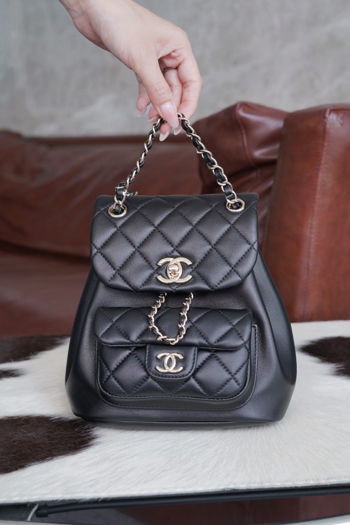 CHANEL 24p DUMAS Black Backpack