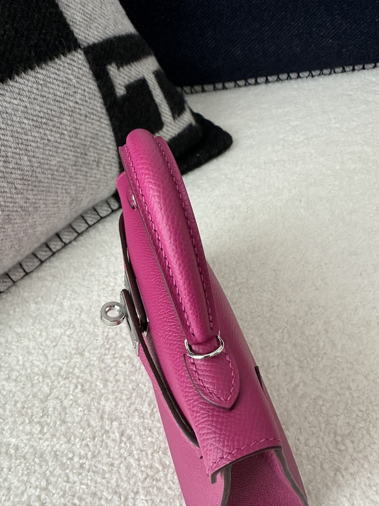 Kelly Mini II in Imported Epsom Leather, L3 Rose Purple with Silver Hardware