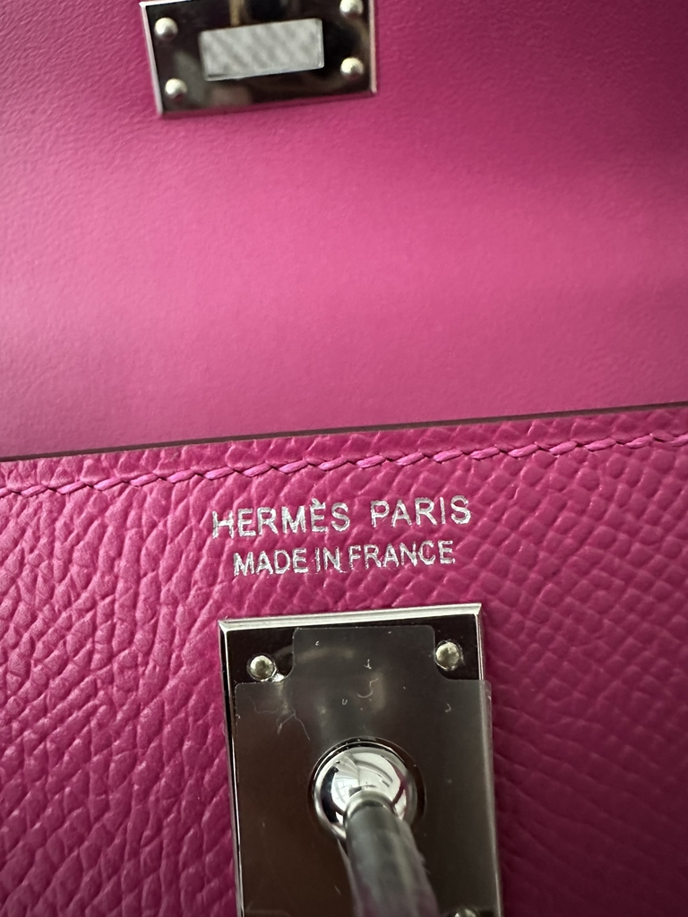 Kelly Mini II in Imported Epsom Leather, L3 Rose Purple with Silver Hardware