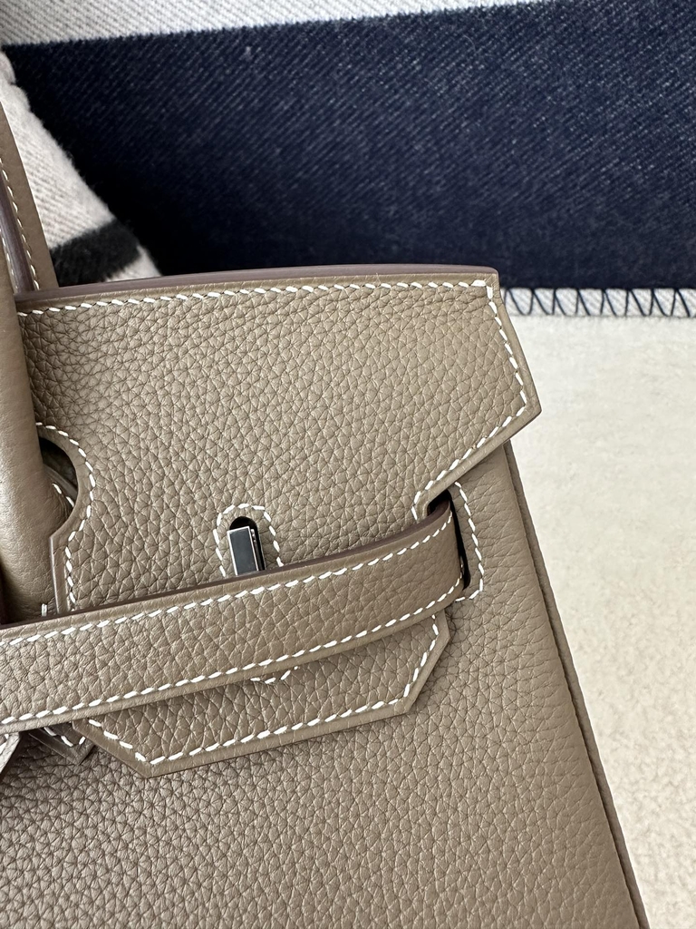 Birkin 30cm in Imported Togo Leather, CK18 Etoupe Grey with Silver Hardware.