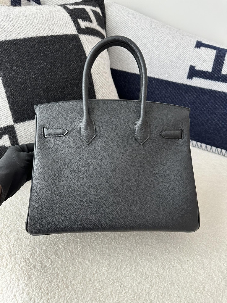 Birkin 30cm in Imported Togo Leather, CC89 Noir Black with Gold Hardware.
