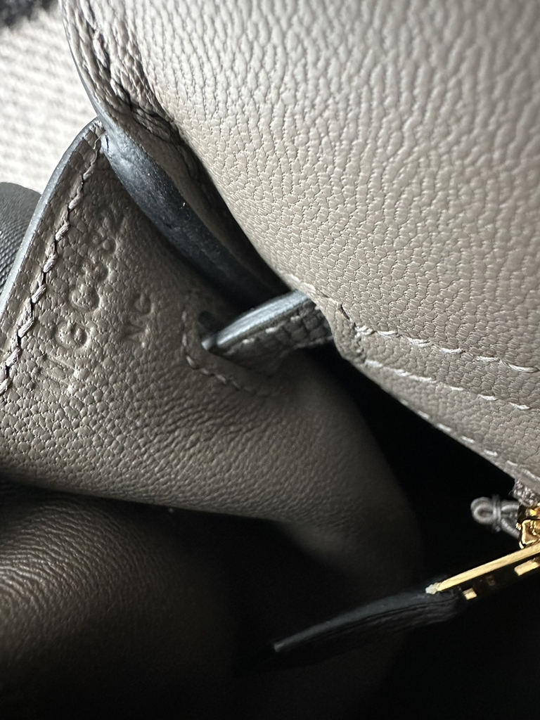 Birkin 25cm in Imported Togo Calfskin, CC8F Etain Pewter Grey with Gold Hardware