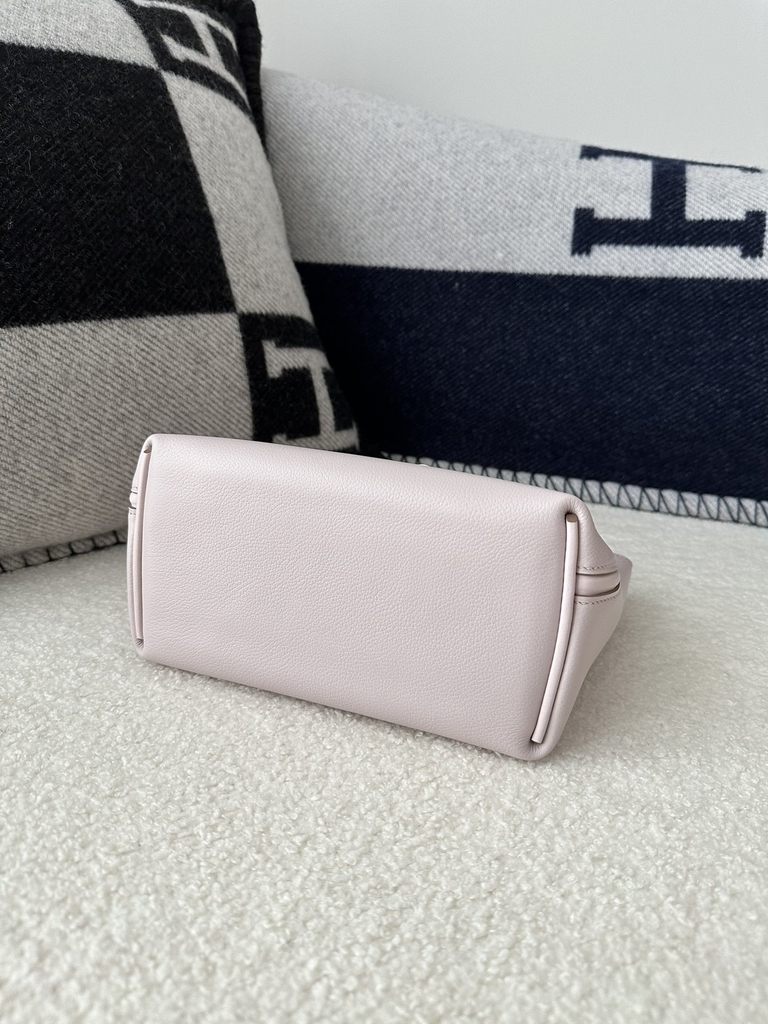 2424 Mini 21cm in Imported Evercolor and Swift Leather, 09 Mauve Pale Pink with Silver Hardware.
