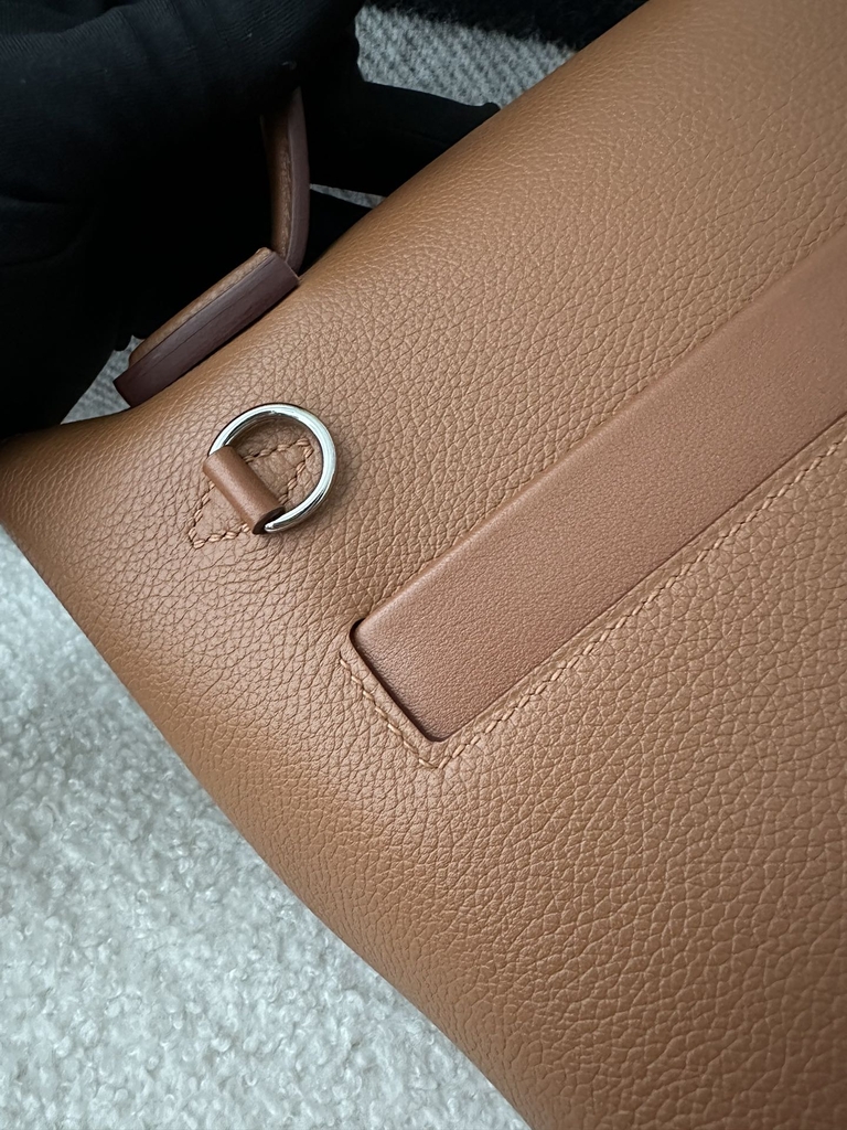 2424 Mini 21cm in Imported Evercolor and Swift Leather, CK37 Gold with Silver Hardware.