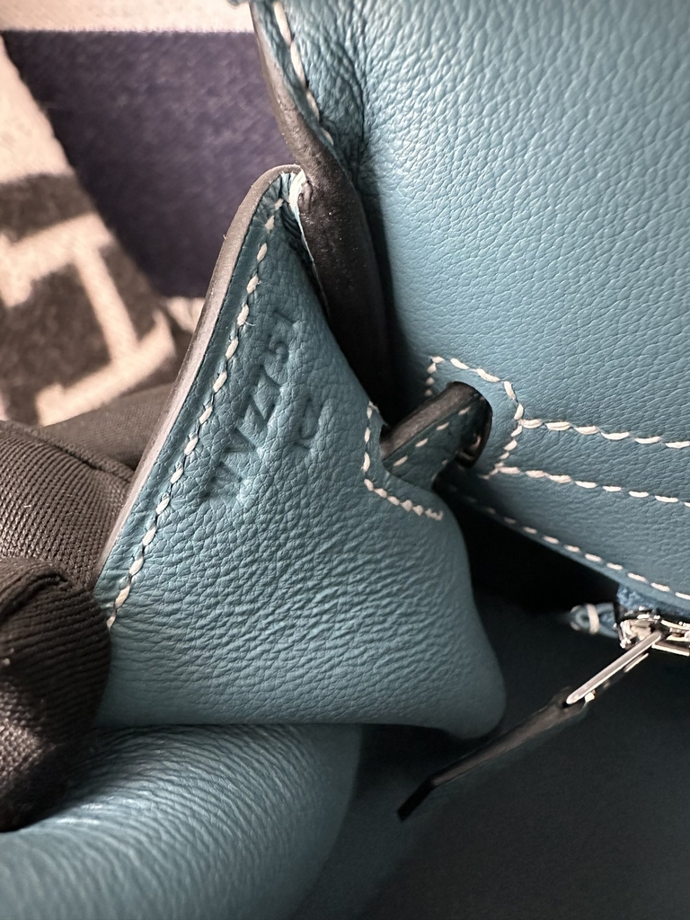Birkin 30cm in Imported Togo Calfskin, D2 New Blue Jean with Silver Hardware