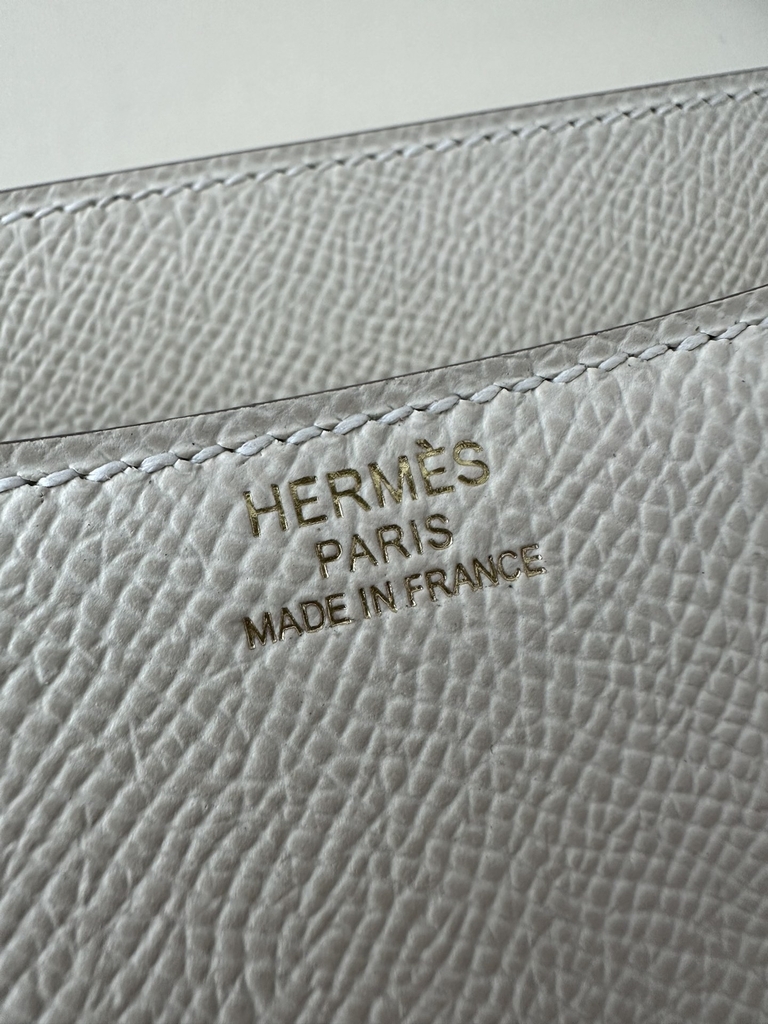 Constance 23cm Classic in Imported Epsom Leather, CC10 Carie Milkshake White with Gold Hardware
